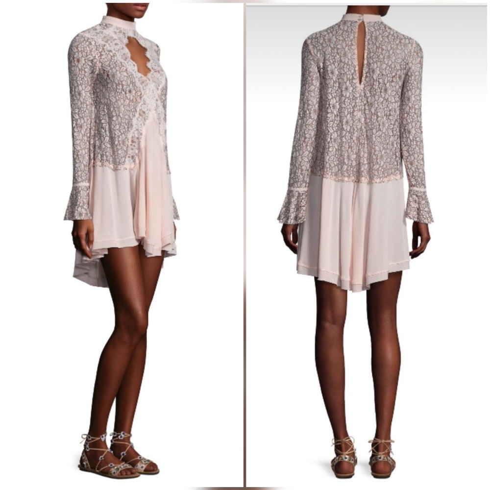 Free People Tell Tale Lace Dress Pearl - Picture 3 of 7